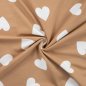 Preview: French Terry - Stuffed Hearts - camel/white