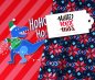 Preview: B-WARE !!! - RESTSTÜCK !!! - 1Bio Sweat Panel - Happy REXmas - Col. 02 - blue navy/red - REXmas - Hamburger Liebe - Albstoffe