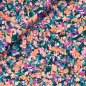 Preview: Baumwoll Satin - Jes Flowers - petrol