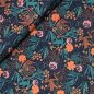 Preview: Baumwollwebware - Flowers and Frogs - navy