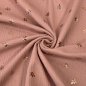 Preview: Musselin - metallic - Leaves - dusty pink