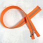 Preview: Reißverschluss - teilbar - 70 cm - orange/silbergrau metallisiert