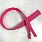 Preview: Reißverschluss - teilbar - 80 cm - pink/silbergrau metallisiert