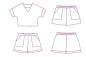 Preview: Papierschnittmuster - Top Billie & Shorts Finn - Damen - Atelier Jupe