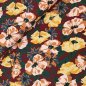 Preview: Viskose Twill - Flower Cloris - bordeaux/gelb