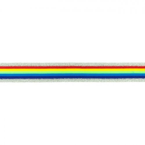 Glam Stripes - unelastisch - 2,5 cm - Regenbogen glitzer