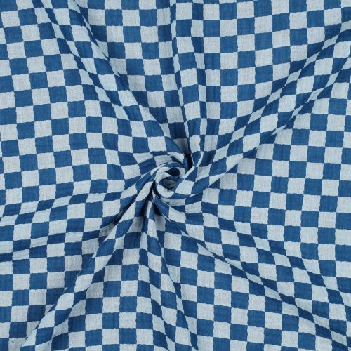 Musselin - Checks - blue