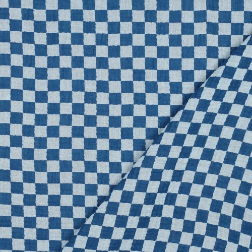 Musselin - Checks - blue