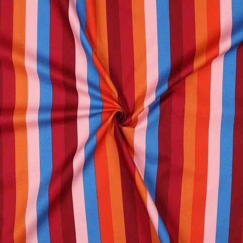 Feine Baumwolle Popeline - Summer Stripe - bordeaux - Nerida Hansen