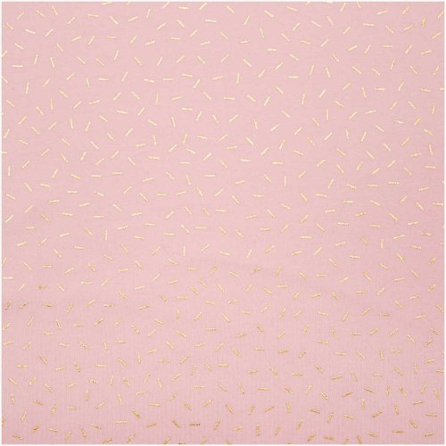 Jersey - Striche - rosa hot foil - Wonderland - Rico Design