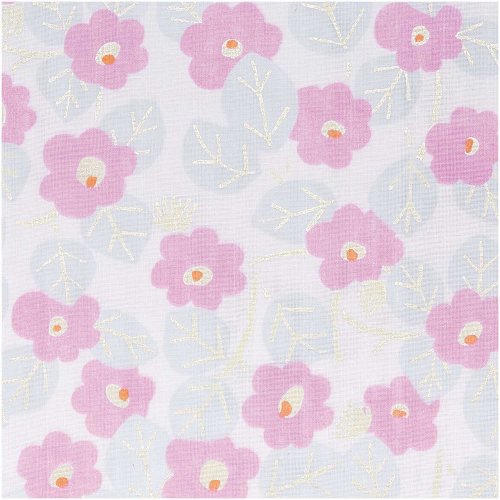 RESTSTÜCK 1,40m !!! - Musselin - Blumen rosa - Rico Design