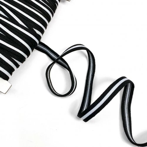 Stripes - unelastisch - 10mm - schwarz/weiß