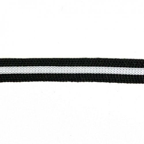 Stripes - unelastisch - 10mm - schwarz/weiß