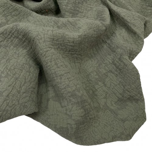 Baumwoll Leinen Jacquard - Erica - khaki