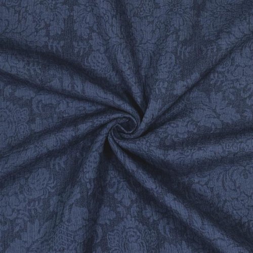 Baumwoll Leinen Jacquard - Erica - denim