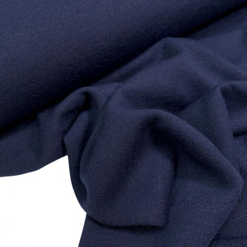 Viskose Strick Jersey - Merino Touch - uni - navy