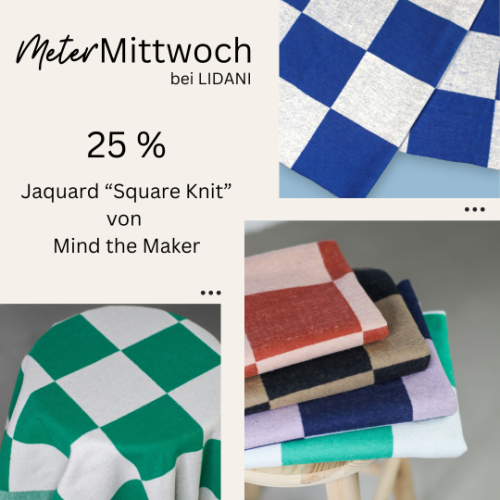 Bio Jacquard - Square Knit - cobalt blue/creamy white - Mind the Maker