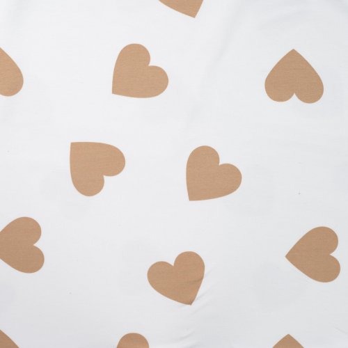 French Terry - Stuffed Hearts - white/camel