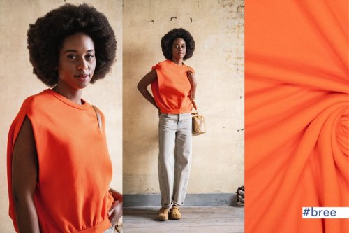 Bio Sweat - brushed - uni - orange - Fibremood No. 32