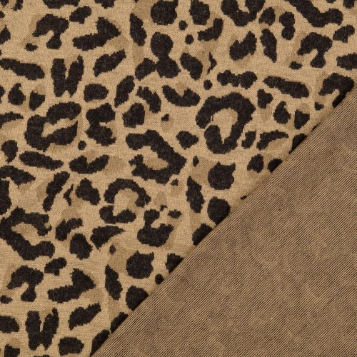 RESTSTÜCK 90cm !!! - Interlock Jacquard - Leo Caven - beige