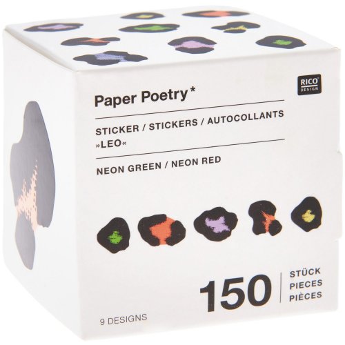 Paper Poetry Sticker - neon - Acid Leo - Rico Design