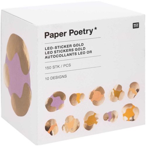 Paper Poetry Sticker - gold - Acid Leo - Rico Design