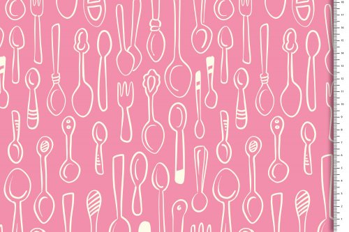 Bio Baumwolle - Silver Spoon - rosa - In my Kitchen - Hamburger Liebe