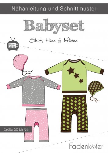 Papierschnittmuster - Babyset - Shirt, Hose & Mütze - Fadenkäfer