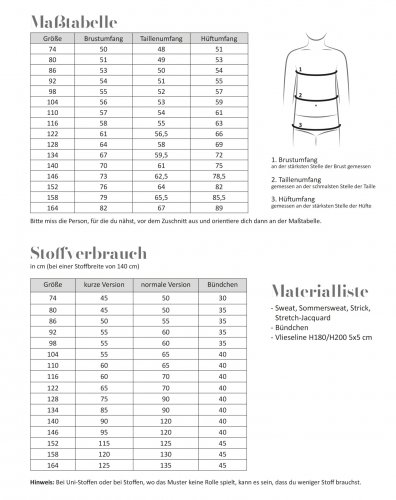 Papierschnittmuster - Basic Pullover - Kinder - Fadenkäfer