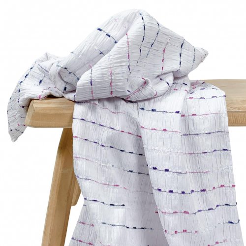 Baumwolle Crinkle - Dobby Stripe - white