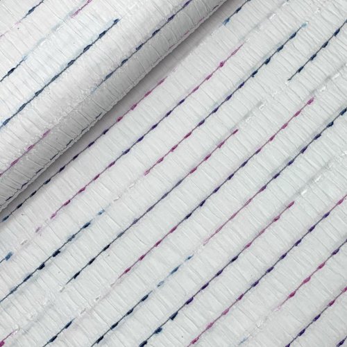 Baumwolle Crinkle - Dobby Stripe - white