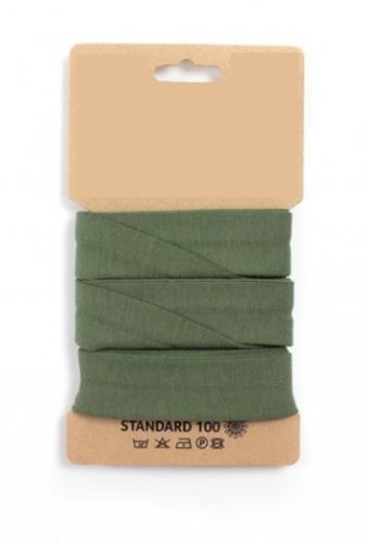 Bio Jersey Schrägband - elastisch - khaki - 3m