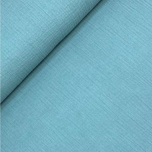 Bio Musselin - uni - teal - F043