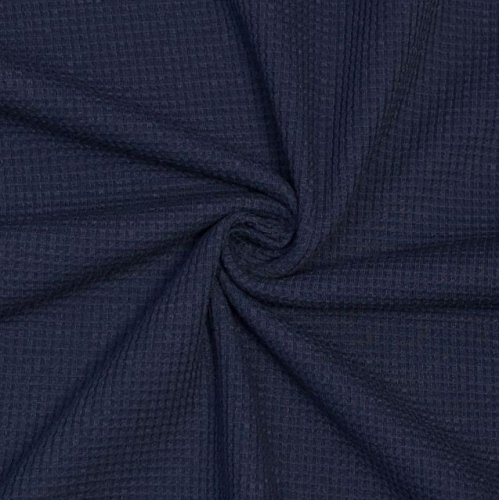 RESTSTÜCK 80cm !!! - Bio Strickjersey - Waffel - navy