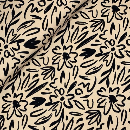 Canvas - Aurel Flowers - creme/schwarz