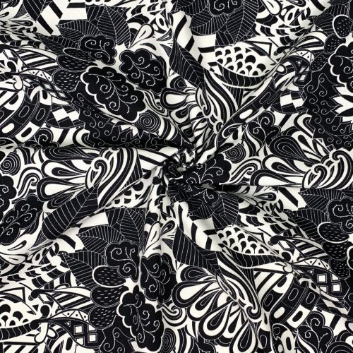 Canvas - Half Panama - Pareo All Over - black/white