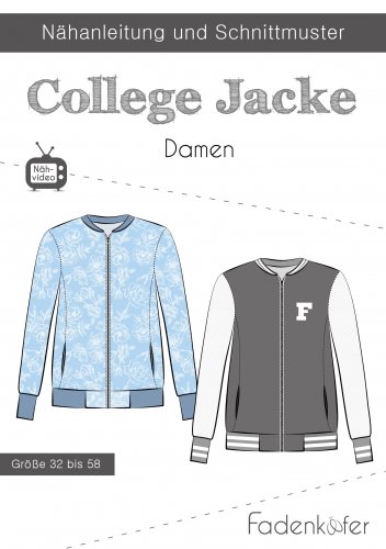 Papierschnittmuster - College Jacke - Damen - Fadenkäfer