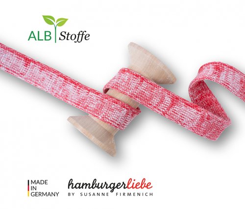 Bio Flachkordel - 2,0 cm - flamme/meringa - A63/A17 - Albstoffe - Hamburger Liebe