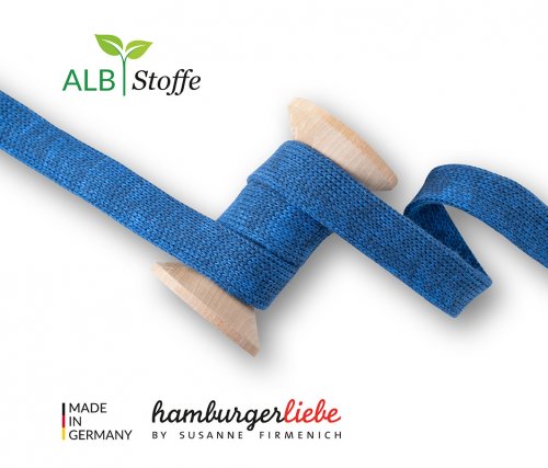 Bio Flachkordel - 2,0 cm - atlantic/bluette - A21/A04 - Albstoffe - Hamburger Liebe