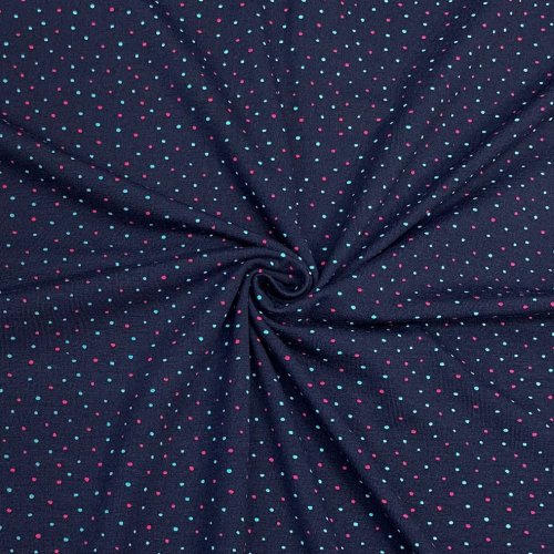 RESTSTÜCK 60cm !!! - Jersey - Dots - navy