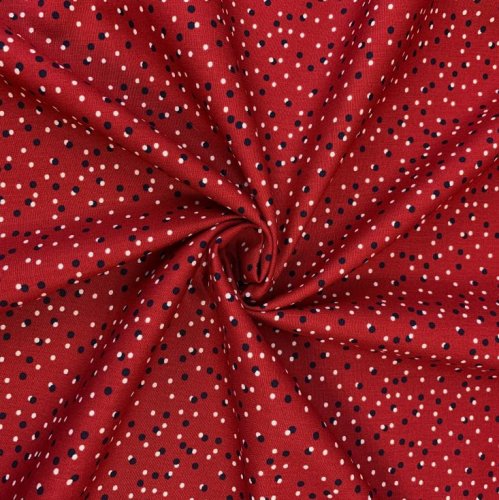 Baumwoll Popeline - Dots - red