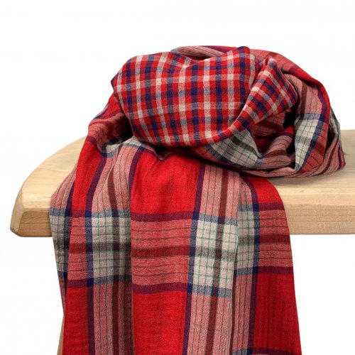 Doubleface Musselin - Clarence Check - red