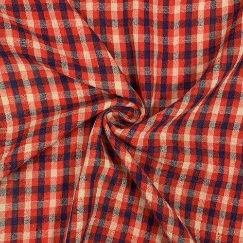 Doubleface Musselin - Clarence Check - red