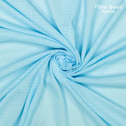 Baumwolle - Dobby Check - baby blue - Fibremood No. 29