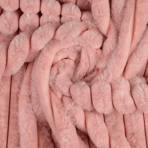 Fellimitat - Fake Fur - Streifen - rose