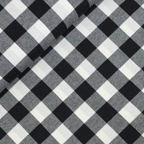 Baumwoll Flanell - Aki Check - black/white