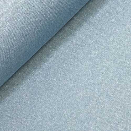 French Terry - brushed - blue mit silber Glitzer