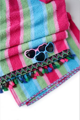 RESTSTÜCK 50cm !!! - Frottee - Fluffy Stripes - multicolor - At the beach - Hamburger Liebe