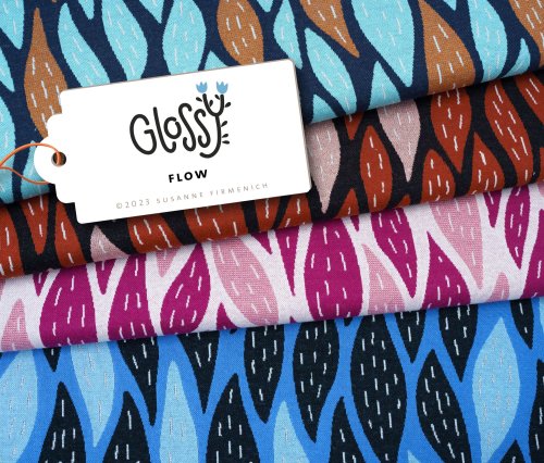 Bio Jacquard - Flow - Col. 3 - kupfer Glitzer - Glossy - Hamburger Liebe - Albstoffe