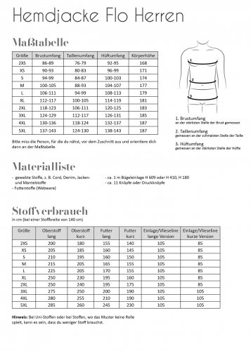 Papierschnittmuster - Hemdjacke Flo - Herren - Fadenkäfer